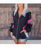  autumn and winter new Amazon hot sale in Europe and America printed long-sleeved cardigan patchwork coat for women OM10167