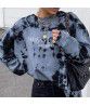  autumn and winter cross-border women's wear European and American tie-dyed printed long-sleeved T-shirt sweater