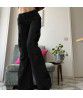  European and American street fashion foreign trade women's clothing ins Spicy girls style multiple pockets show thin slightly flared high waist jeans women