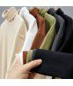  autumn and winter new double-sided German velvet thermal insulation solid color bottom shirt men's T-shirt high-necked Japanese versatile sweater top