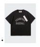  Boys and girls' parent-child FOGFEAROFGD Baseball flocked short sleeve letter loose hip-hop T-shirt