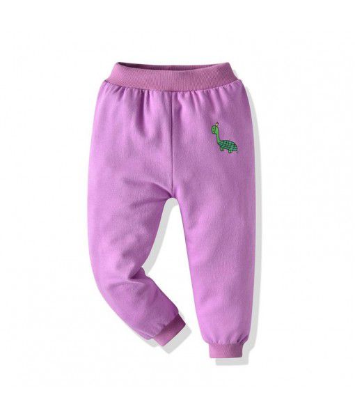  children's sports loose casual pants Solid color spring pants Personalized cartoon print multicolor new children's pants