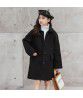  new girls' woolen coat, Korean version, medium and long style, cotton clip, thickened single breasted coat