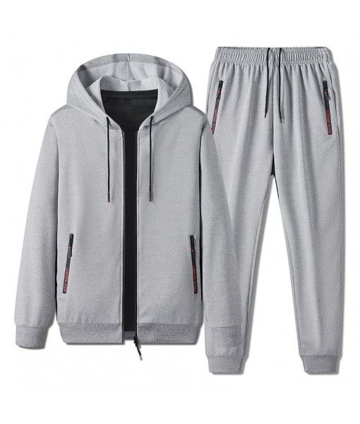  Spring and Autumn New Set Men's Sports Leisure Fashion Sweater Pants Cardigan Zipper Two Piece Set