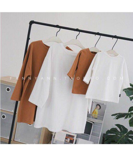 Chenma 2020 spring and summer children's clothing, parent-child clothing, baby middle sleeve t-shirt, simple mother-child clothing, middle and long style 