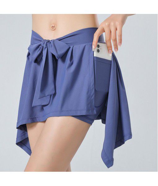 Spring and summer 2023 new anti-glare short skirt fake two-piece shorts one-piece skirt yoga pants running fitness skirt pants