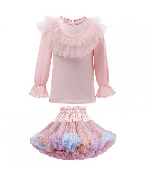 Autumn New Girls' Undercoat Fashionable Versatile Long Sleeve T-shirt Winter Baby Children's Round Neck Top 