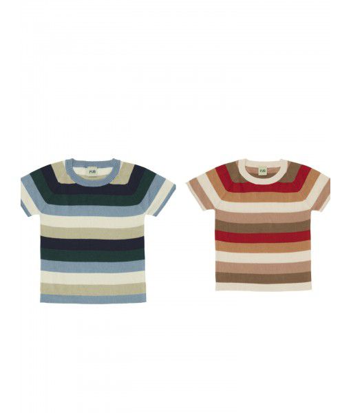 22ss spring and summer new product F * * new men's and women's treasure striped short-sleeved T-shirt trend small children's clothing Danish boutique 